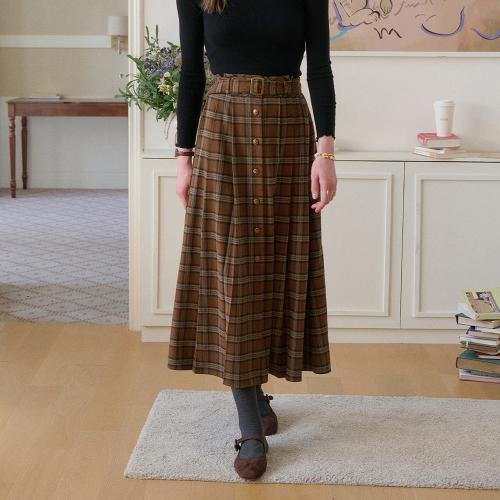 SR_College plaid skirt