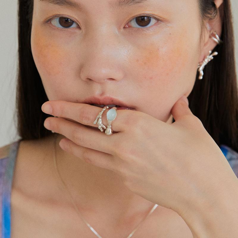 [이하이 착용]broken pottery R004 오픈링 (S) 아쿠아