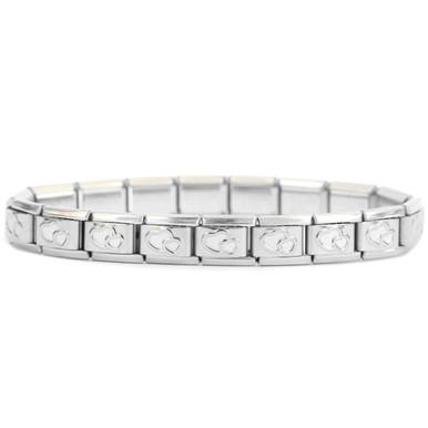 Outlined Hearts Italian Charm Starter Bracelet