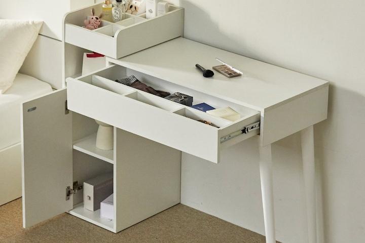 쿠폰가 89,100원/루마A 익스텐션 수납 화장대 콘솔형 (거울선택 / 스툴선택)