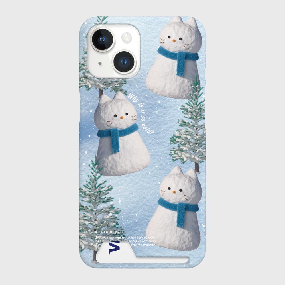 pattern hey cat snowman [카드수납 폰케이스]