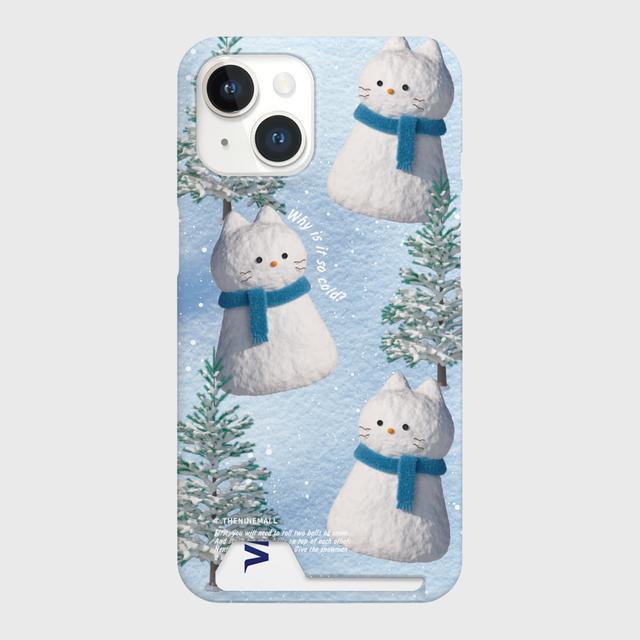 pattern hey cat snowman [카드수납 폰케이스]