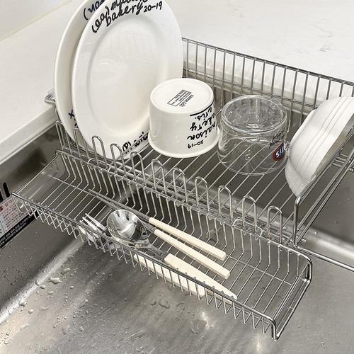 싱크대 스텐 길이조절 식기건조대