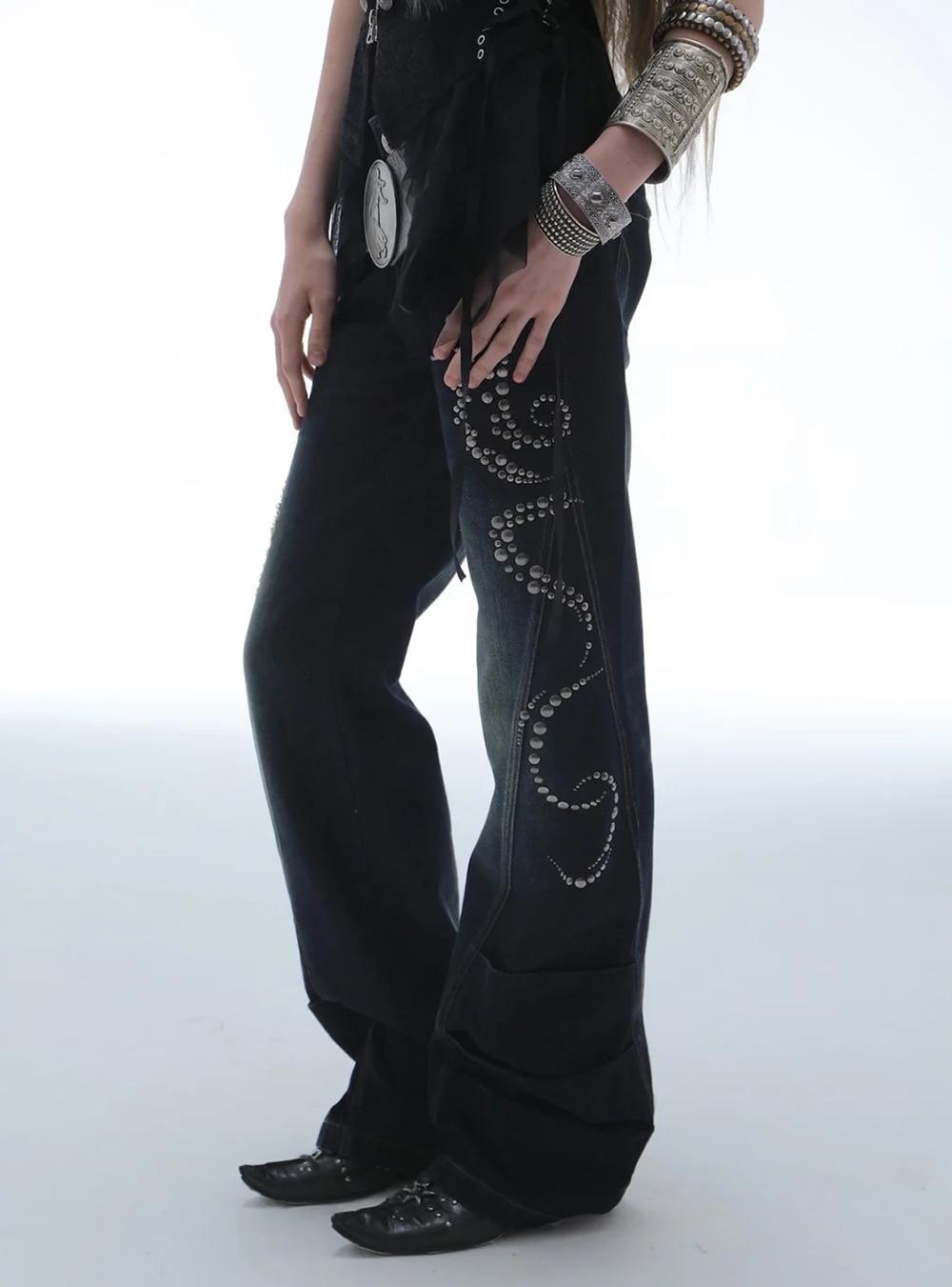 Distressed Rhinestone Denim