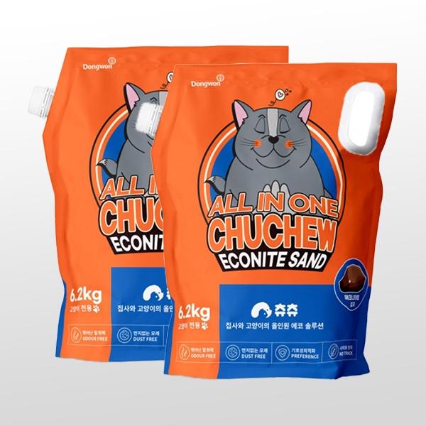 [반값체험] 츄츄 올인원 에코나이트 샌드 고양이모래 6.2kg x 2개