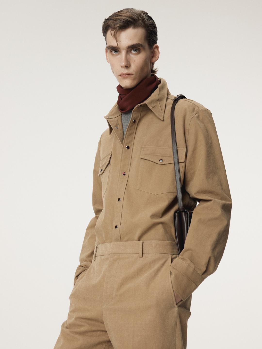 CREASE DETAIL WESTERN SHIRT (DESERT)
