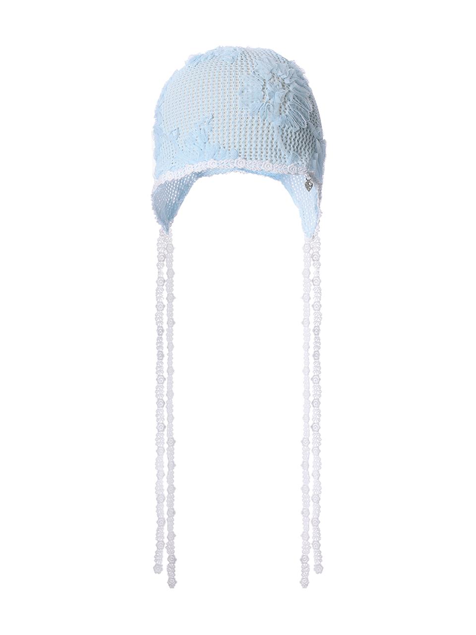 LACE CROCHET BONNET_SKY BLUE
