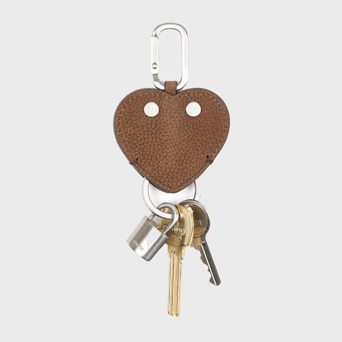HEART FLAT KEY RING [NUBUCK BROWN]