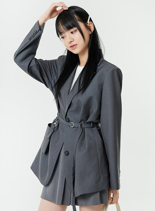 [무료배송] 포켓 벨트 블레이져 자켓 U1708 (3 color)