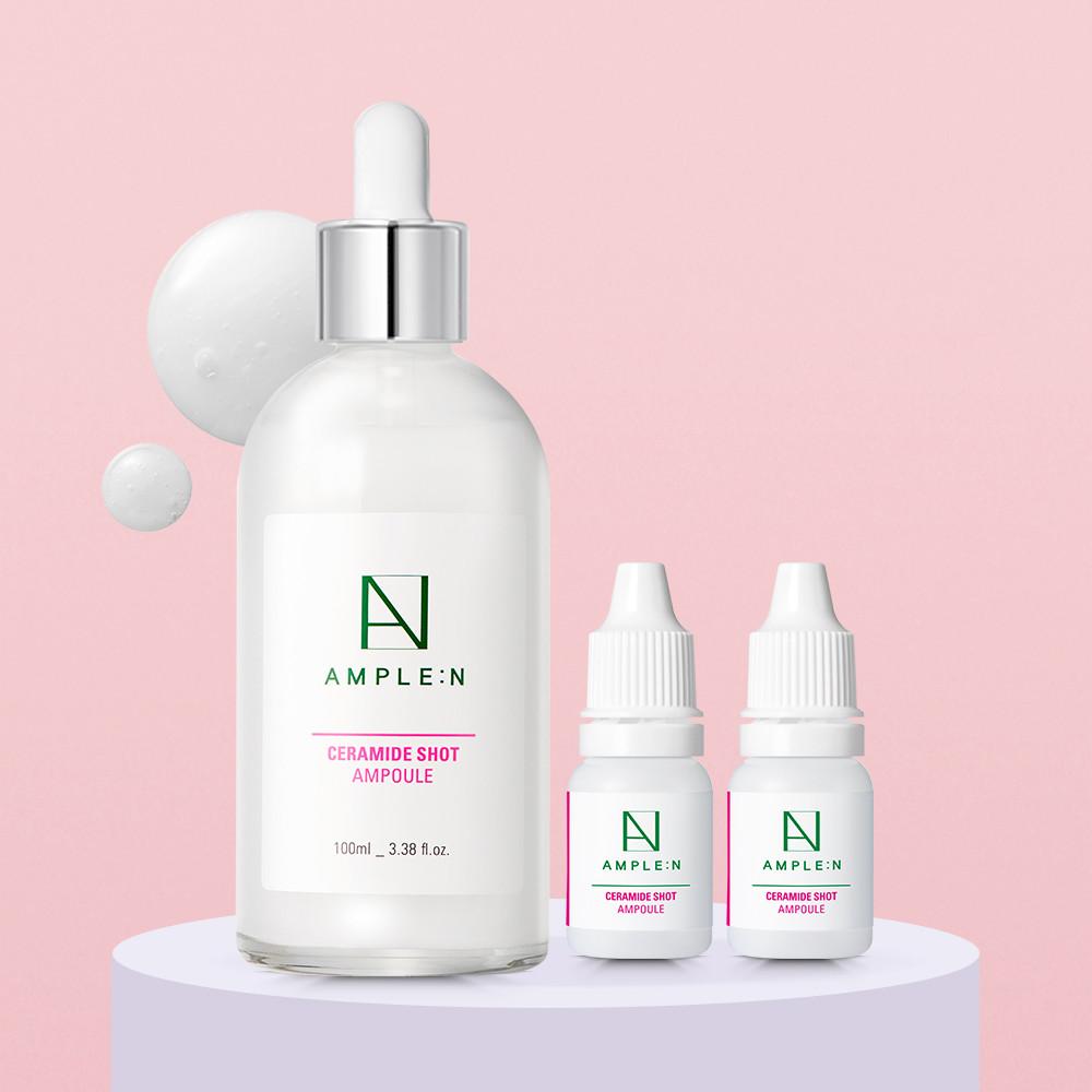 [미니앰플 2개 증정] 앰플엔 세라마이드샷 보습장벽 앰플 대용량 100ml 화잘먹 치트키 피부장벽 강화 앰플
