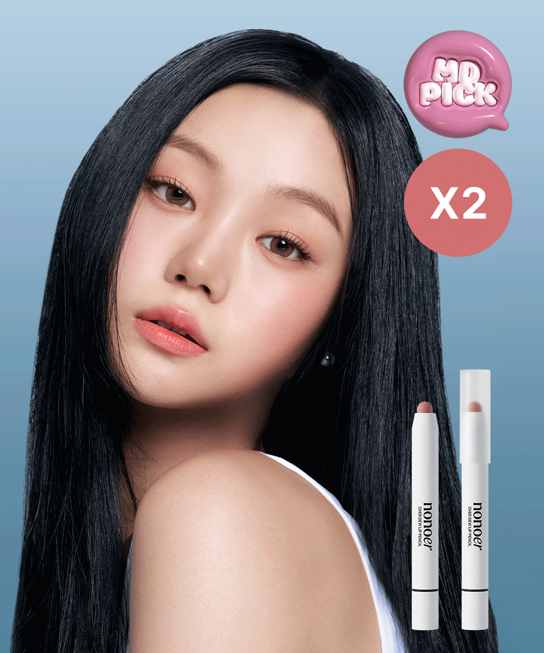 노노어 [MD PICK/2개세트] 오버 듀 립펜슬 [매트]