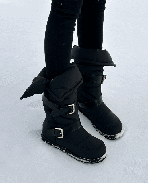 예핏 양털 버클 패딩부츠 [미디/롱조절가능]