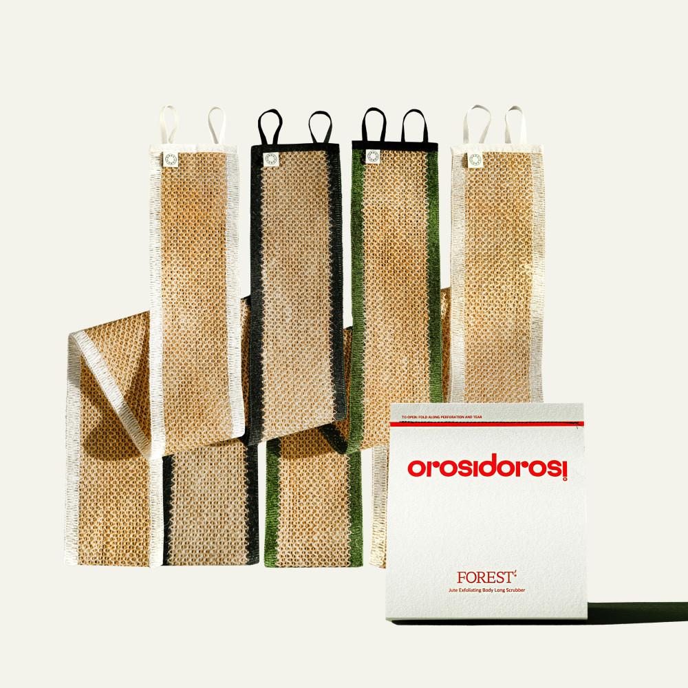 오롯이도로시 친환경 FOREST 쥬트 핸드메이드 직조 롱샤워타월 4종