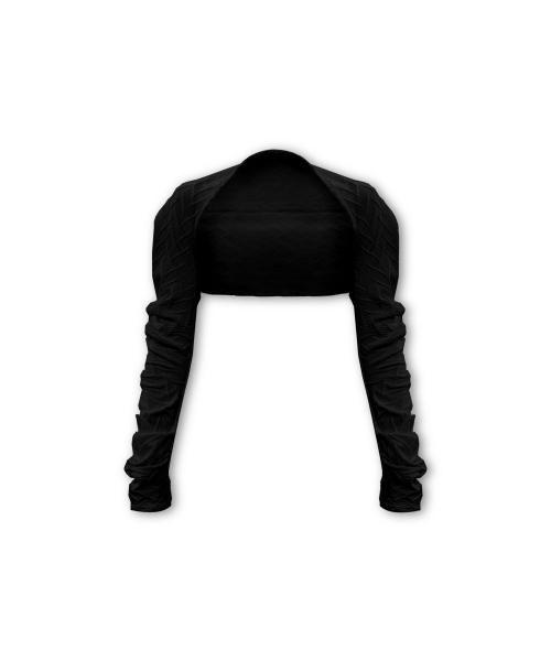 WRINKLE BOLERO, BLACK