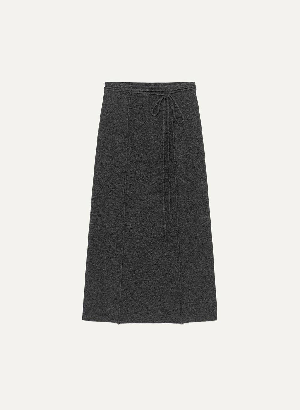 [BACK IN STOCK 11/19] Claudia Knit Skirt Melange Gray