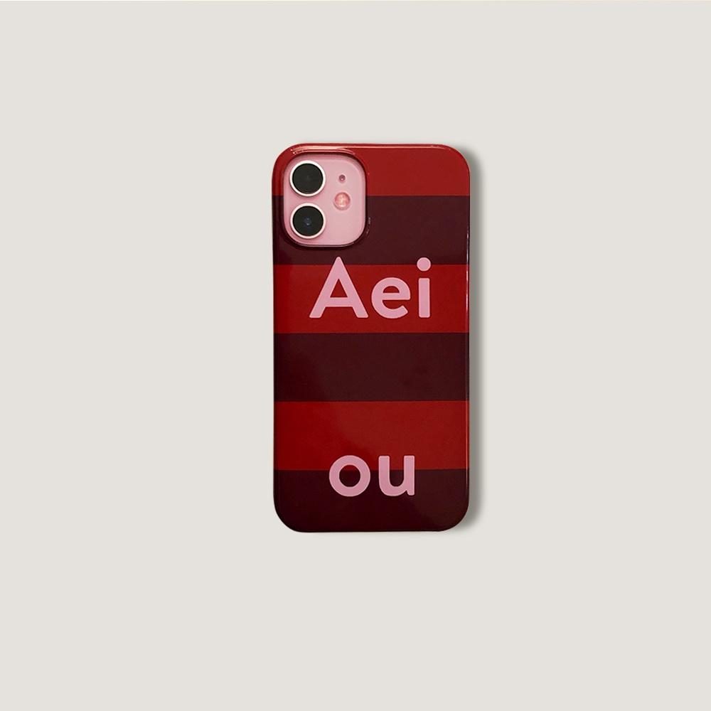 Aeiou Phone case  Glossy Stripe Red Wine