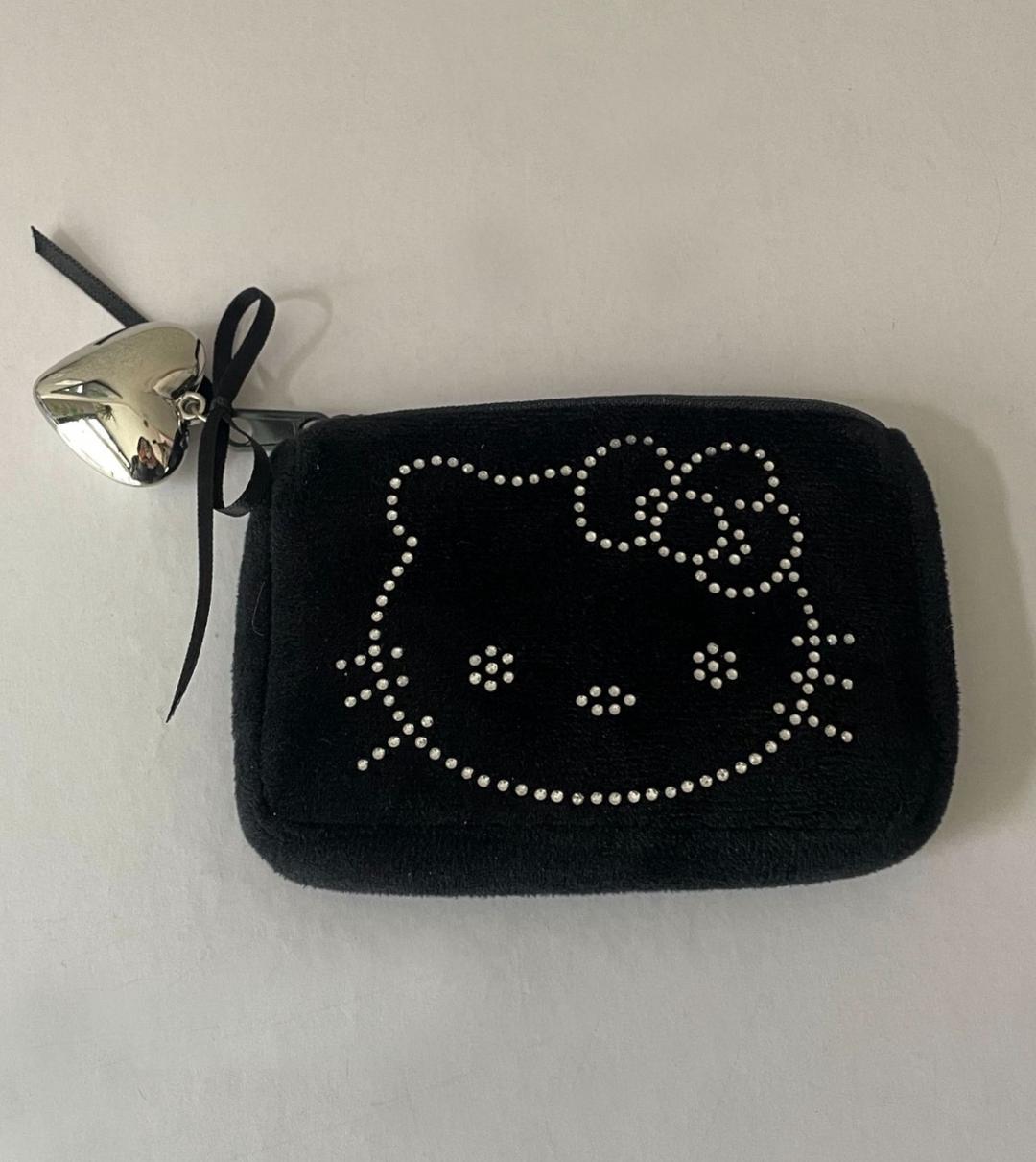 키호 큐빅 블랙 고양이 파우치 카드지갑