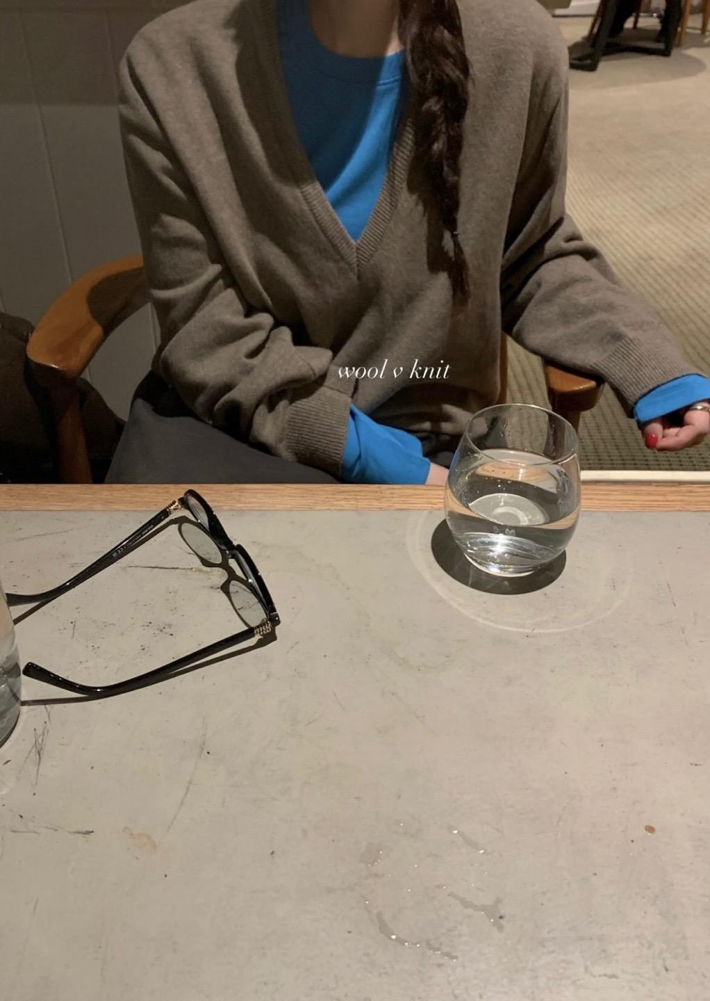 할시온 [주문폭주!] 바스켓 울브이니트 브이넥니트 가을신상