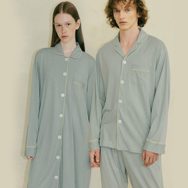 [모달] (couple) Essential Mint Grey Pajama Set + Lounge Shirt