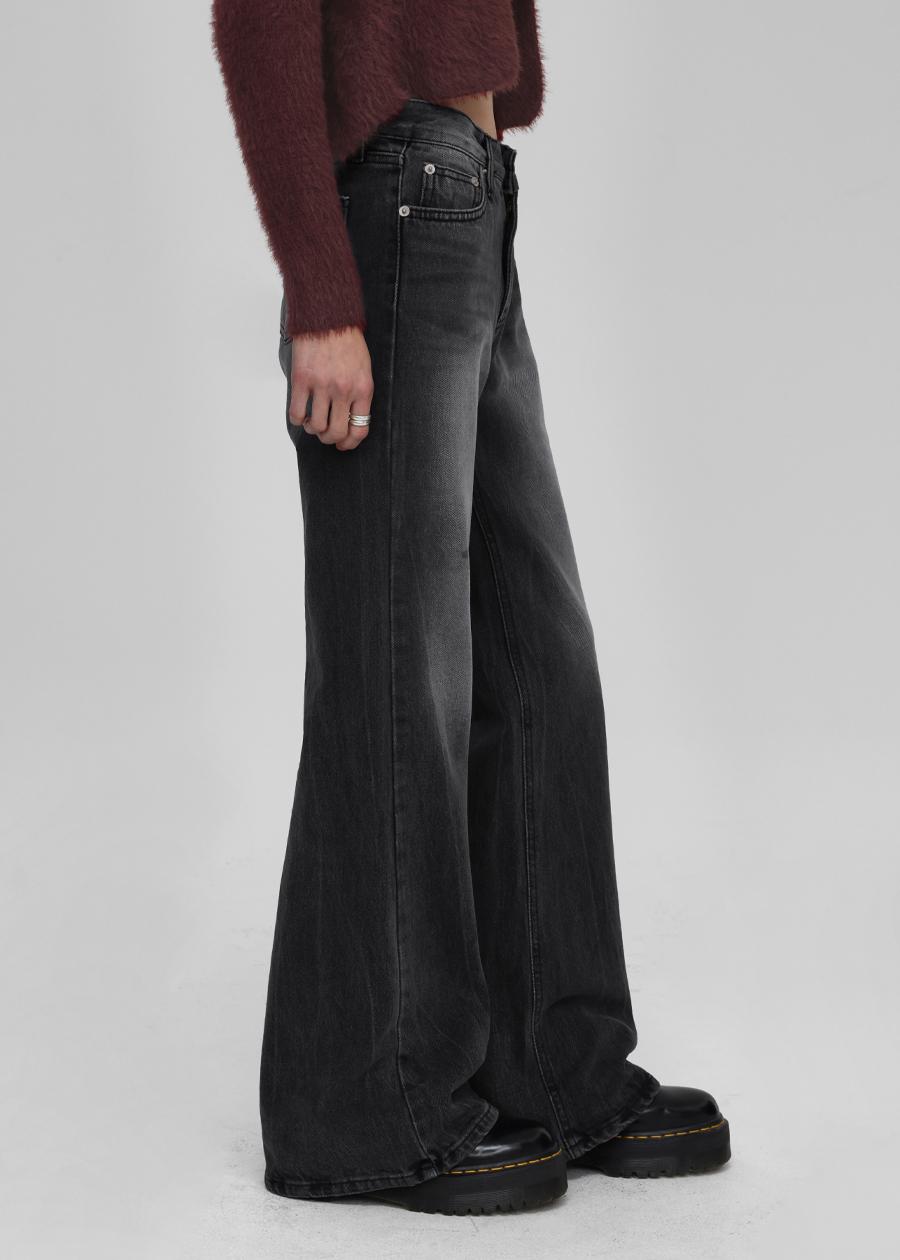 호리크 워싱 세미부츠컷 데님팬츠