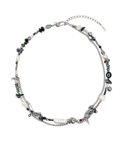 Fresh Water Pearl Layered Necklace [SILVER]