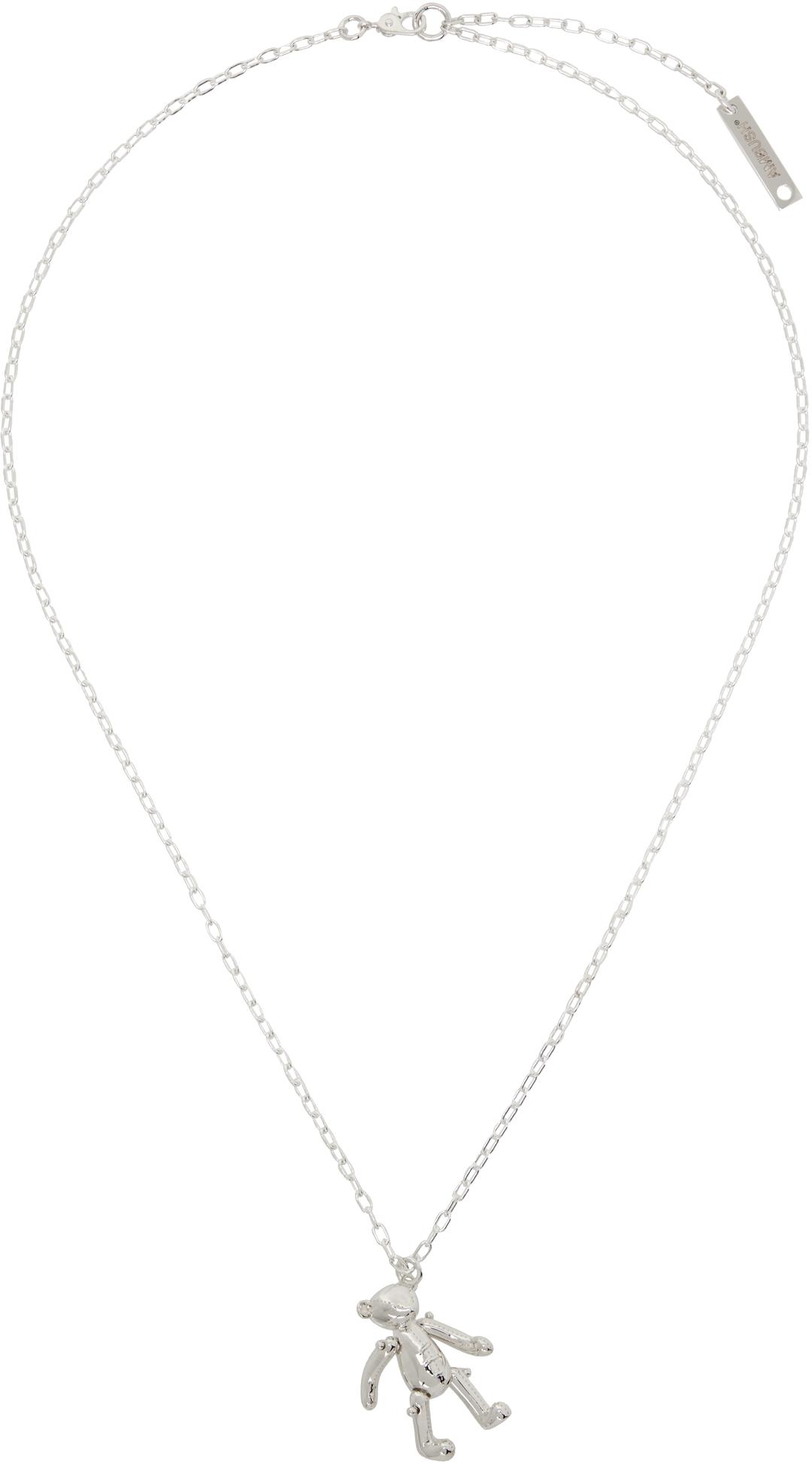 실버 테디베어 참 목걸이