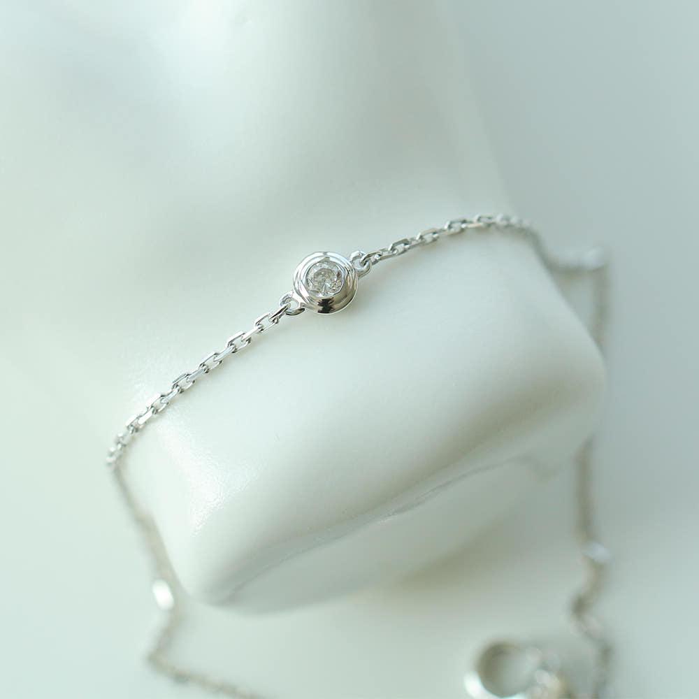 14k 18k 1부 베젤 팔찌 랩다이아 2부 업그레이드 가능 화이트골드 베즐 체인 금팔찌