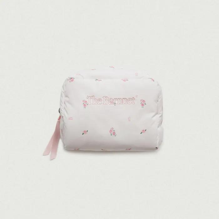 Rosie Flower Pom-Pom Pouch_White