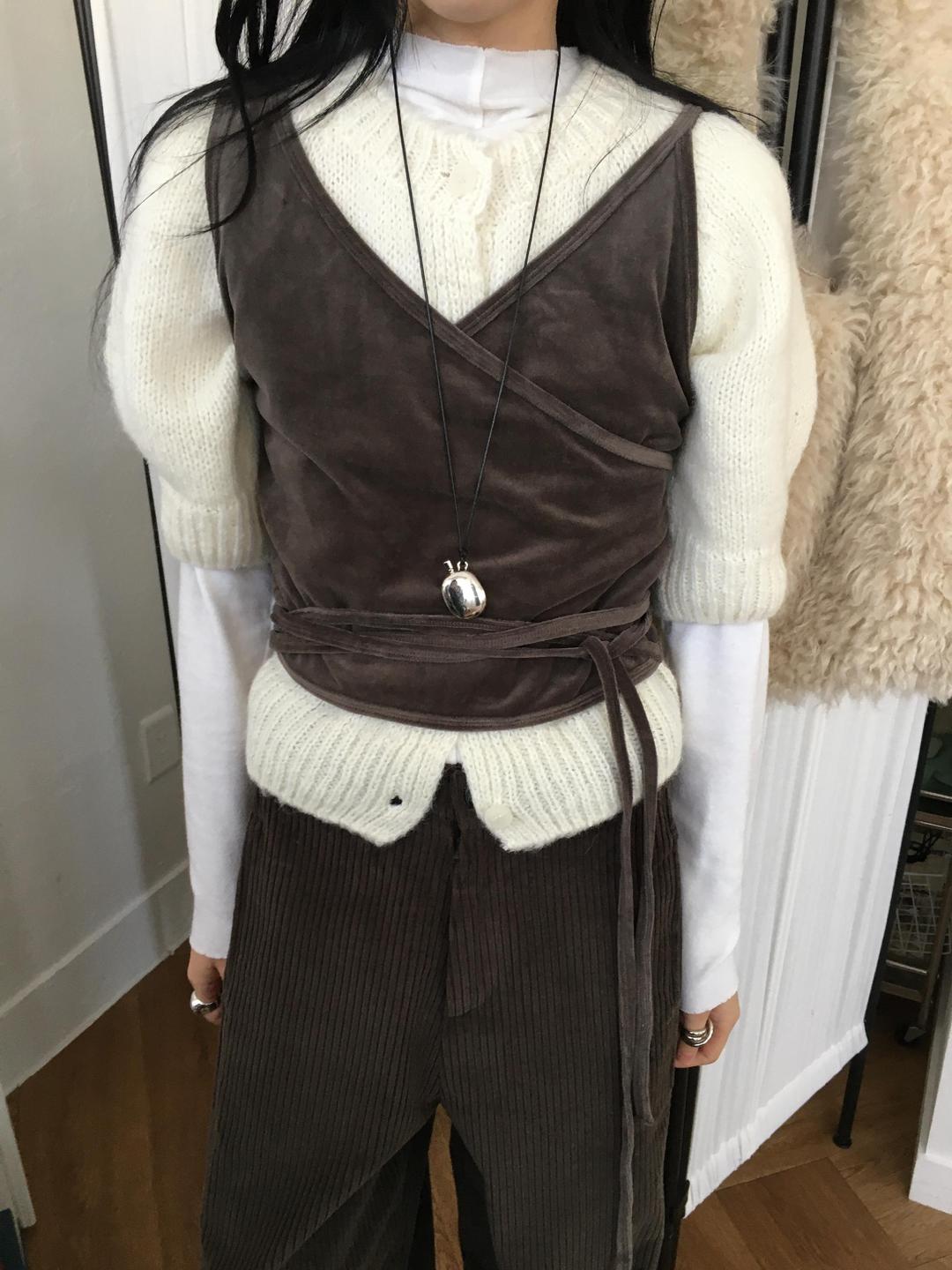 로우머 벨벳 랩 뷔스티에 3color