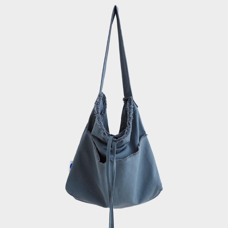 FRINGE HOBO BAG_GRAYISH BLUE
