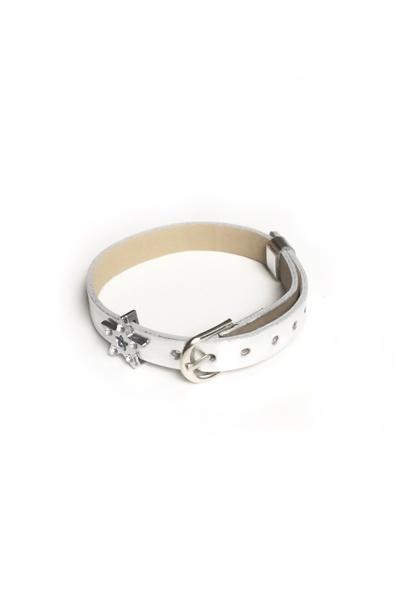 *당일출고* silver star leather bracelet