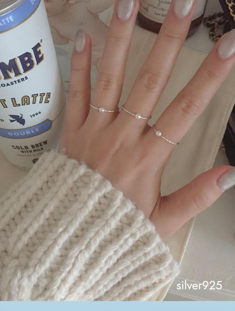 (모앳/반지) cut pearl ring (silver925) 커팅 실버링 진주볼 은 반지