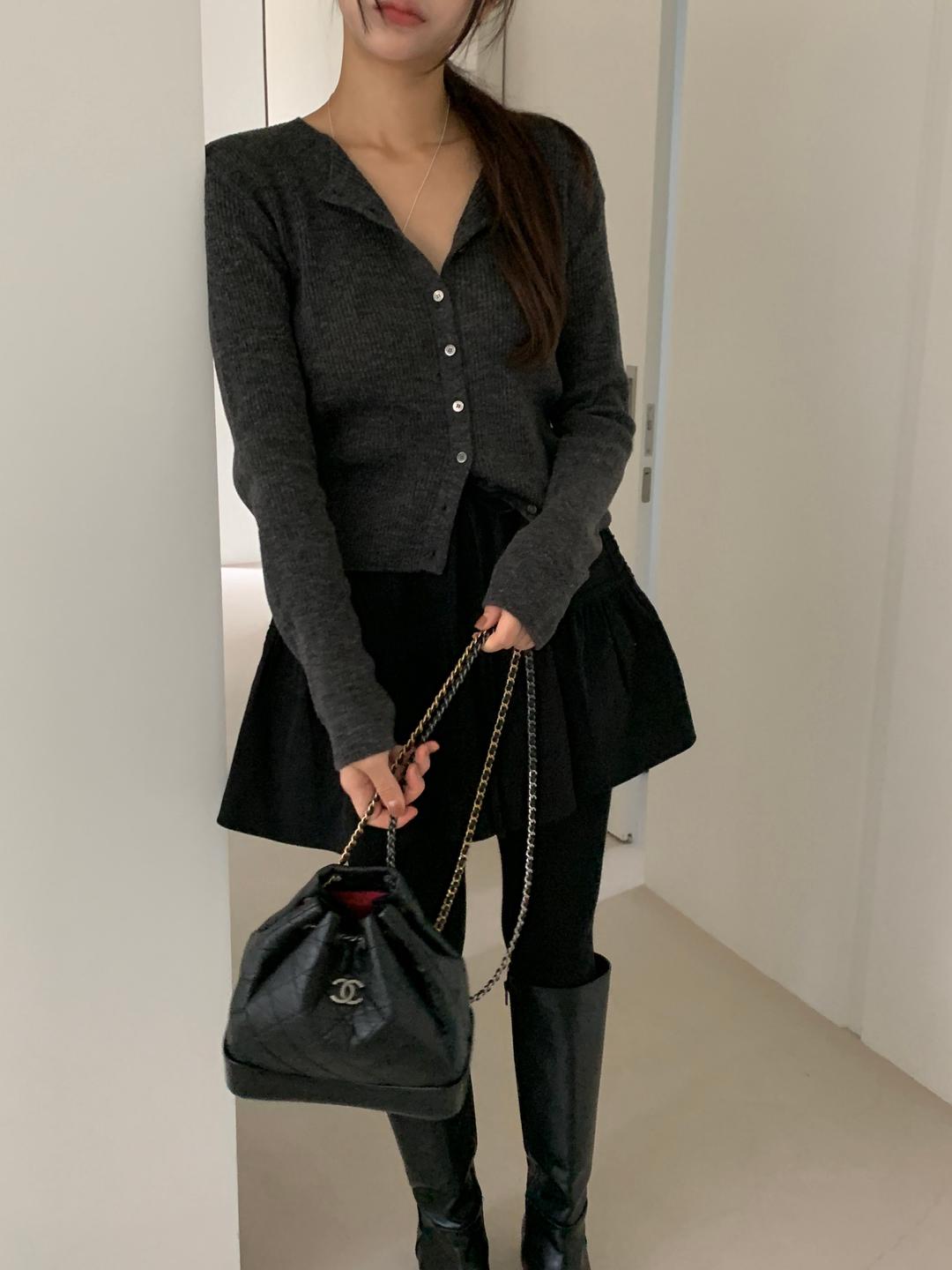 그랑블룸 모카 알파카 골지 가디건 (2color)