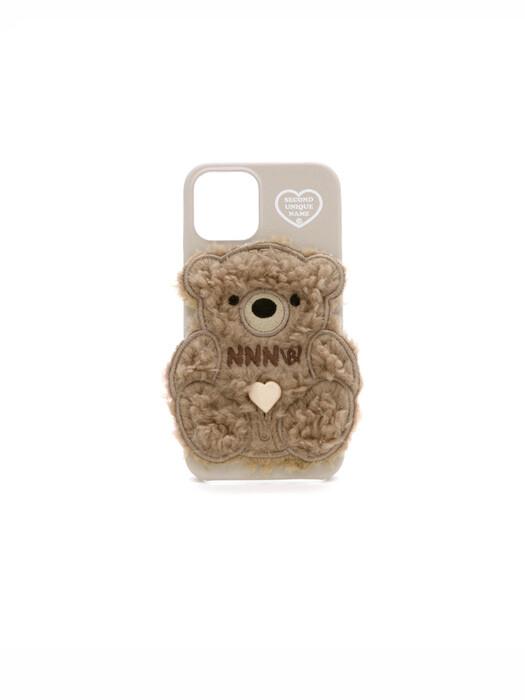 SUN CASE PATCH FLEECE BEAR MOCHA CREAM