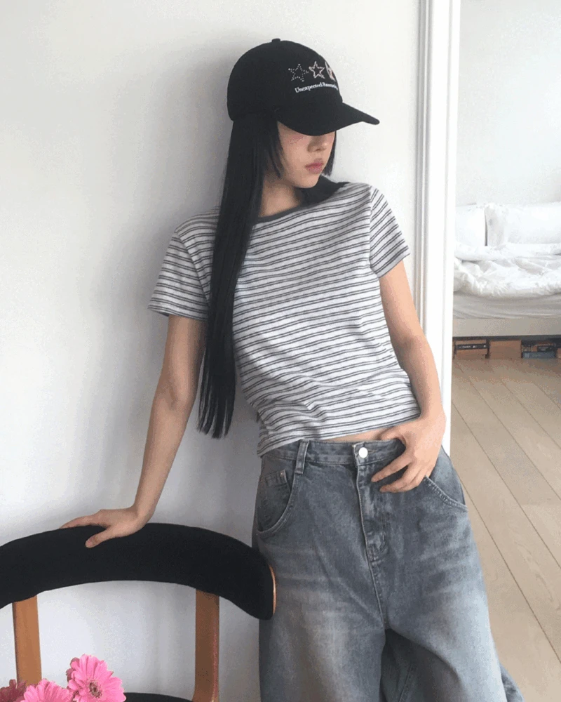 톤므 스트라이프 반팔 티셔츠