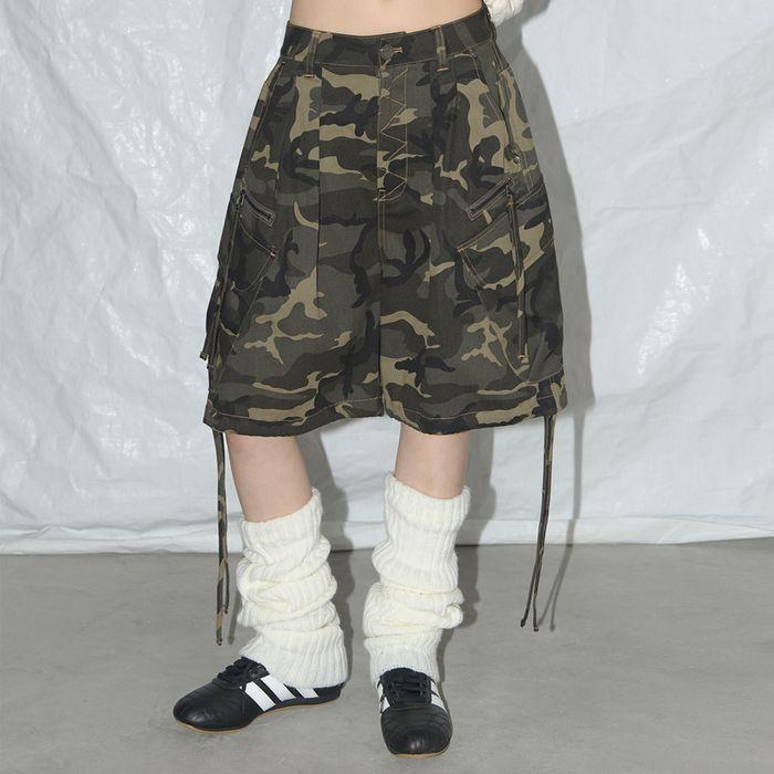 CARGO LETTERING BERMUDA PANTS(KHAKI CAMO) F25QD889