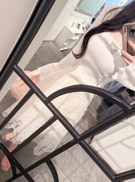 [제작]듀벳 패턴 레이스 샤스커트 뒷지퍼 (3중 샤스커트) 새틴 허리밴딩