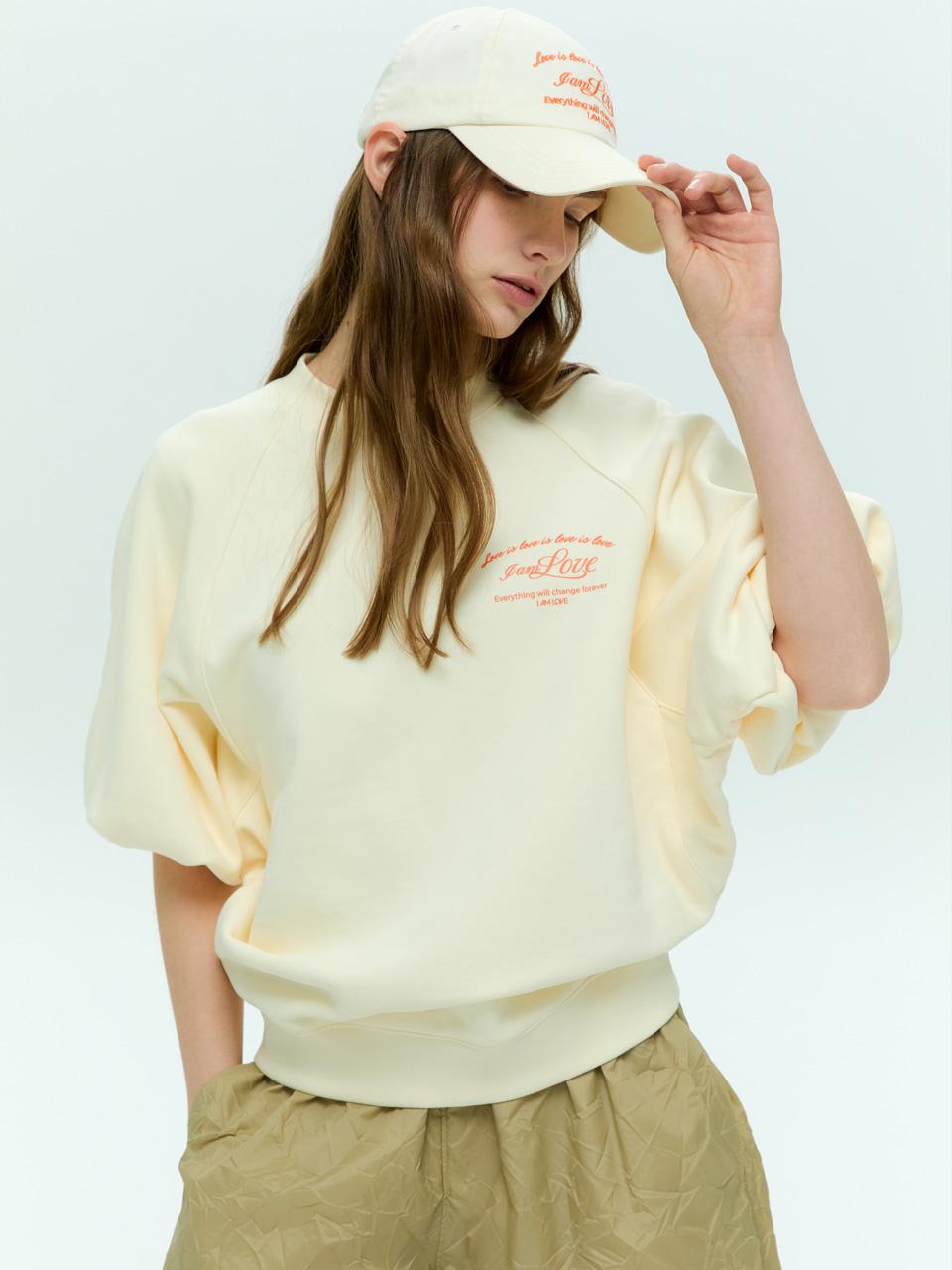 LOVE PRINT SWEATSHIRT [BUTTER YELLOW][NAVY]