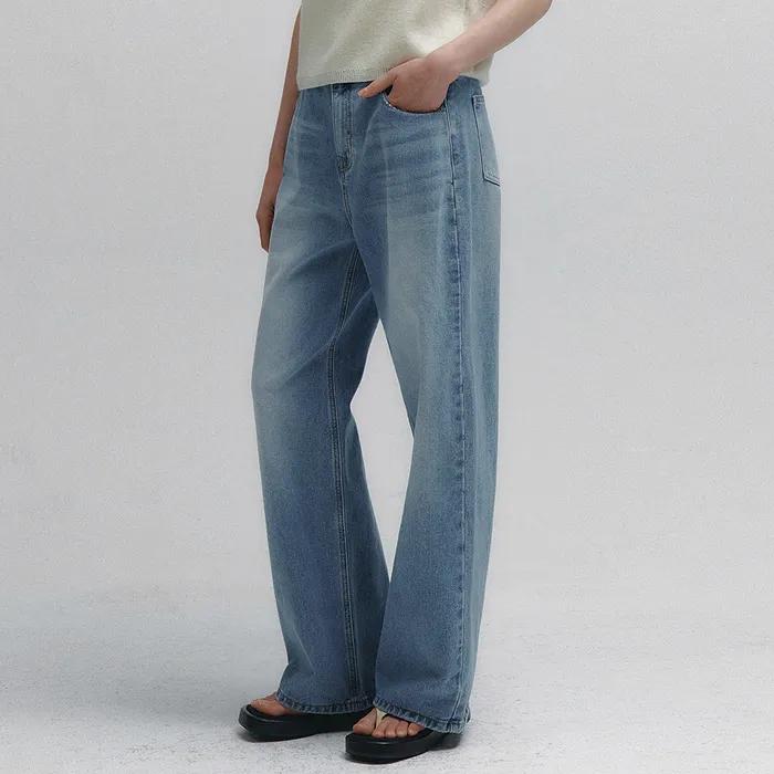 Soft Light Washing Denim Pants (Light Blue)