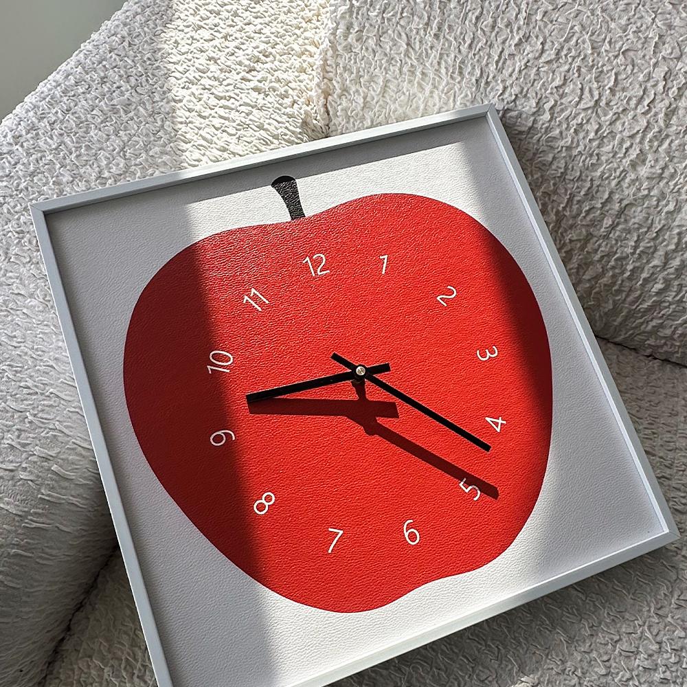 [이사/집들이선물] 사과 무소음 디자인 고급 인테리어 벽시계