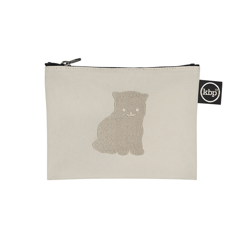 Little Kitten Ecru Embroidery Pouch 리틀 키튼 에크루 자수 파우치