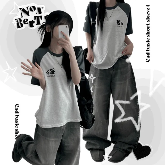 [힙무드] cad basic short sleeve t [ 캐드 베이직 배색 반팔 ]