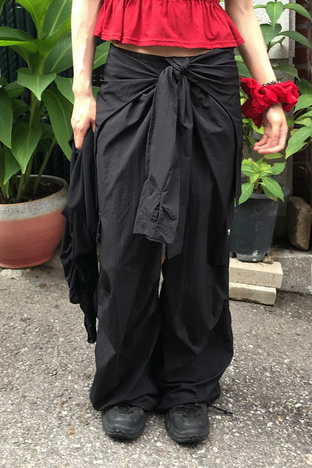 TIED SHIRT LAYER PANTS