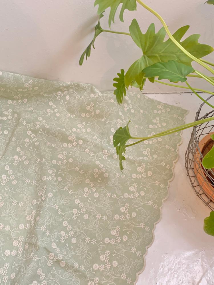 [30수 면]유채 플라워 애플민트 컬러 레이스 원단 커튼 식탁보 홈패션 앞치마 원단
