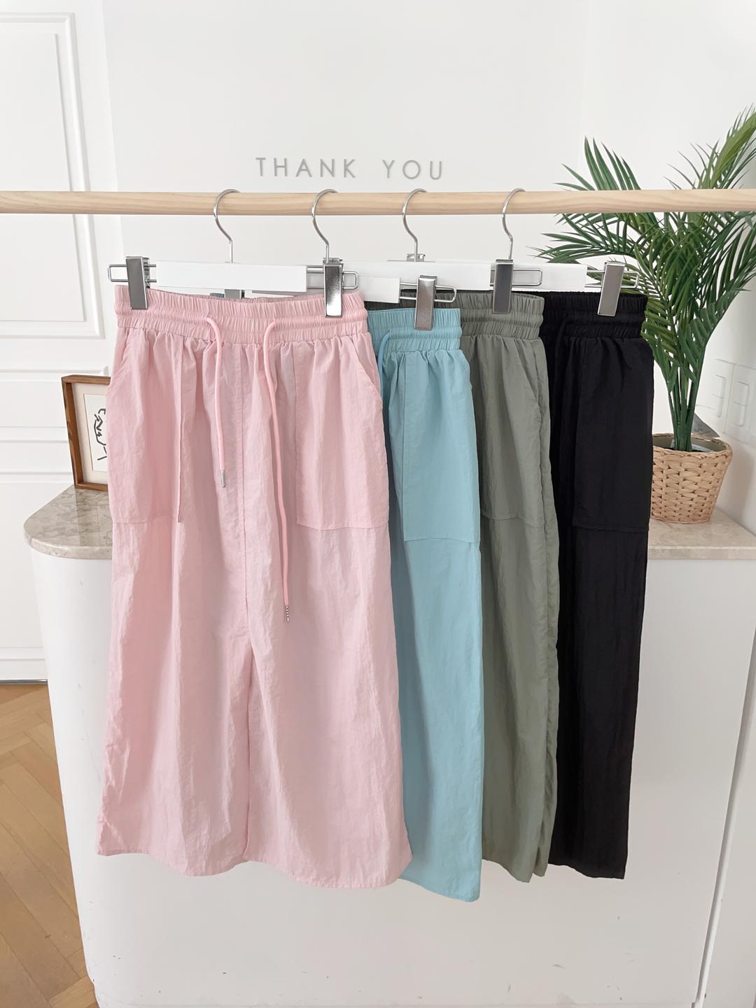 [무배]이리에 밴딩 바스락 나일론 앞트임 H라인 롱 스커트(4color)F-608