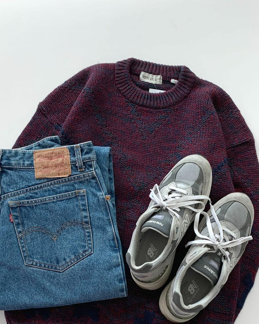 | USED | KF717. pattern wool knit