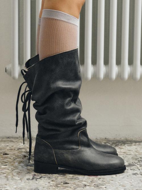 플리에 투웨이 부츠 [빈티지 블랙]