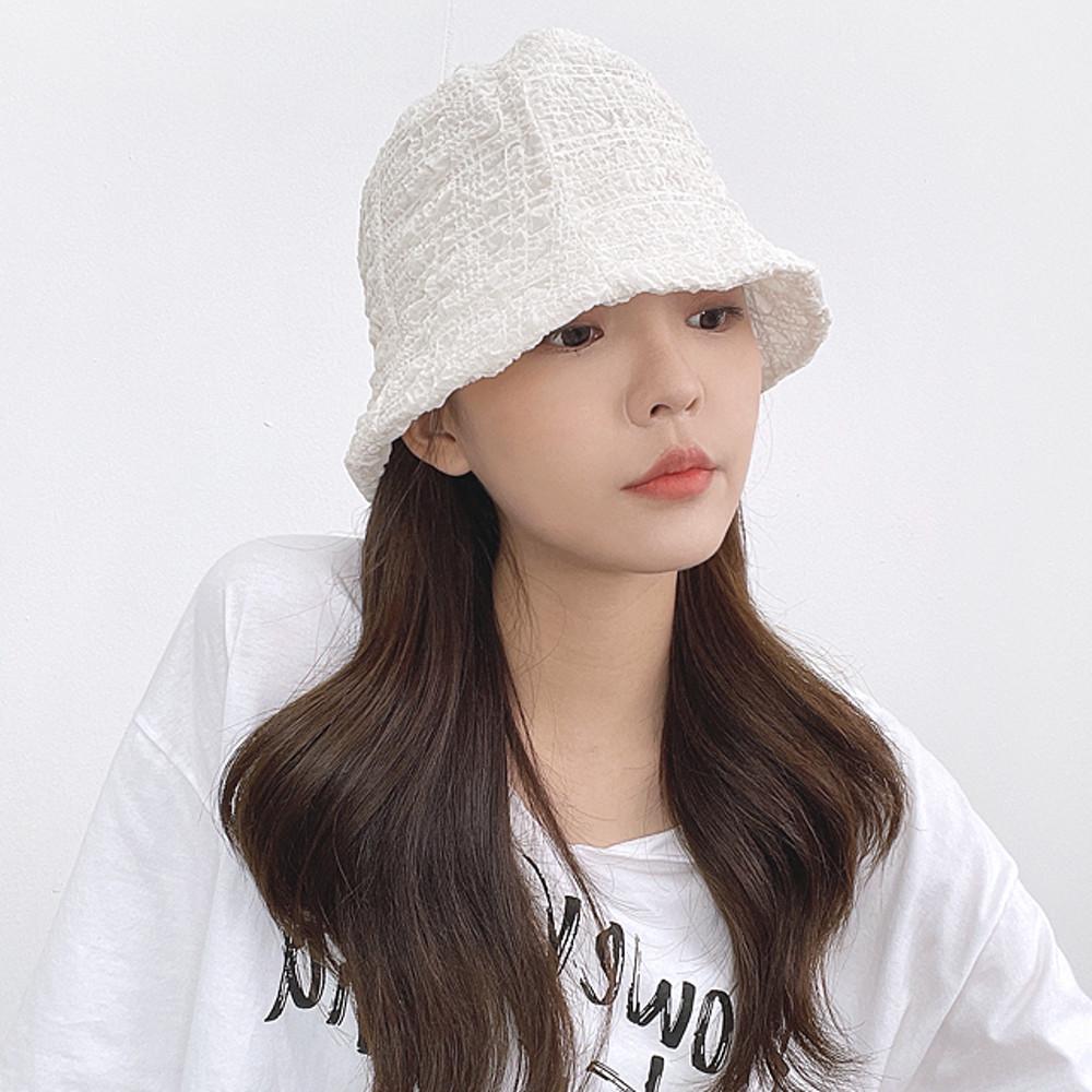 몽글 시어서커 여성 여름 벙거지모자 버킷햇