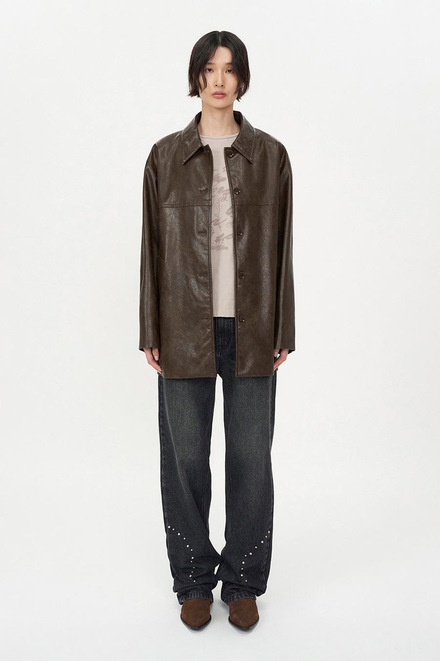 포우 레더 카코트 BROWN