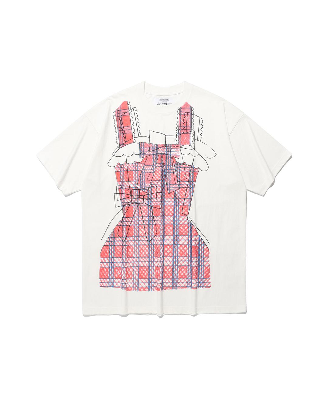 mimichan ffats check ribbon big big tee[white]